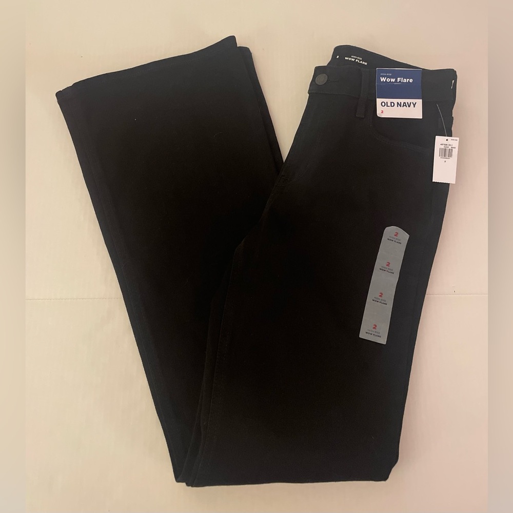 Womens Size 2 Black Jeans by Old Navy WOW Flare  High-Rise New With Tags